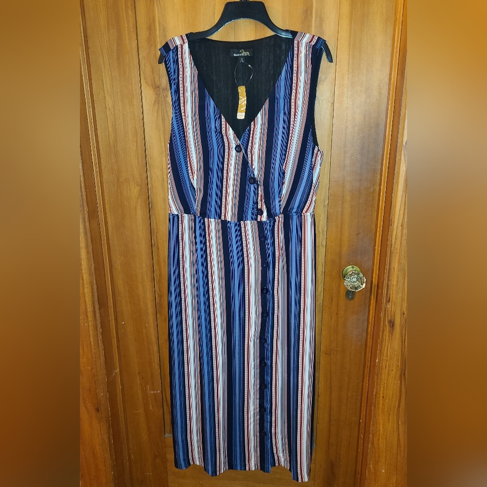 🆕️ Suzanne Betro Sleeveless Stripped Dress